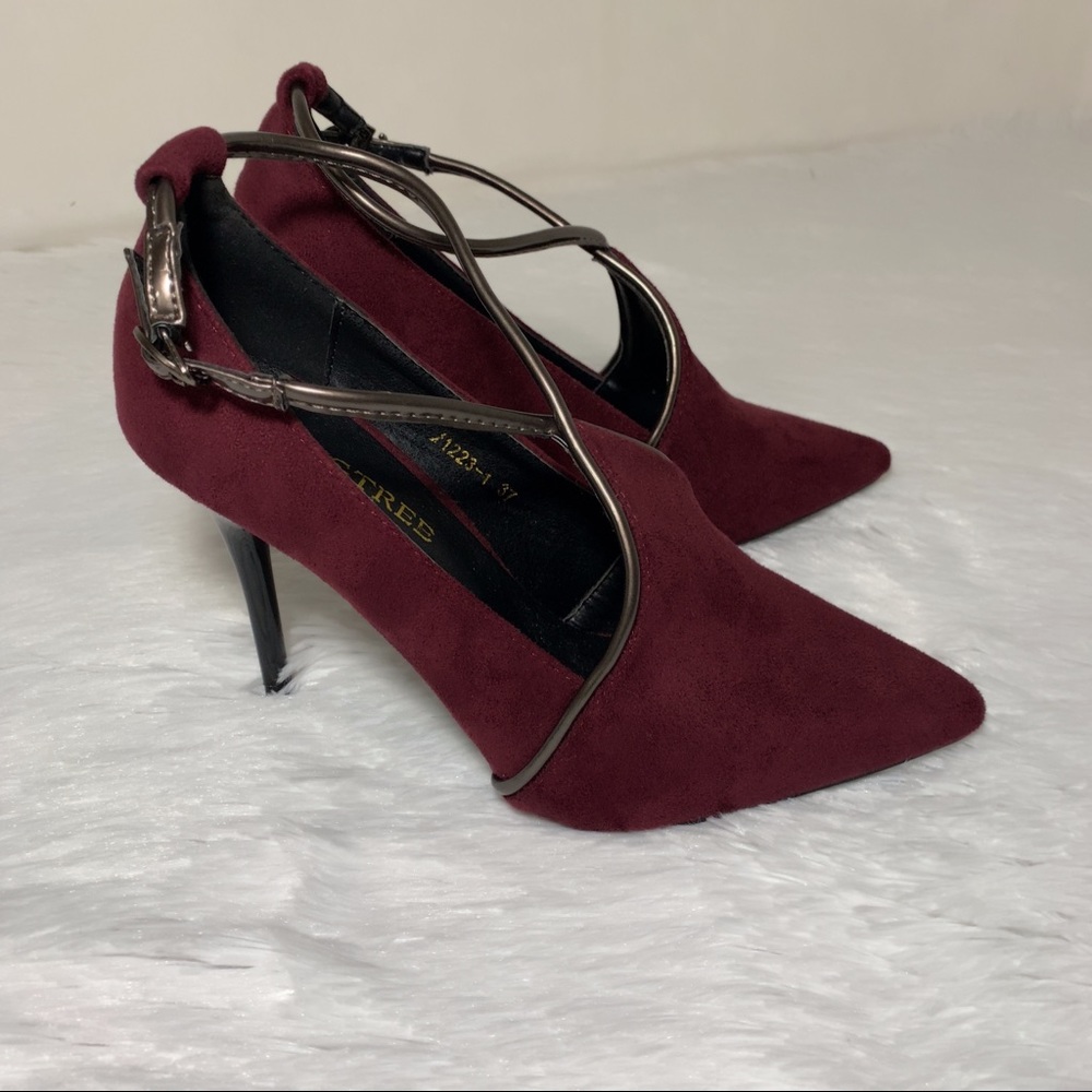Big Tree Suede Stiletto Heel Pumps